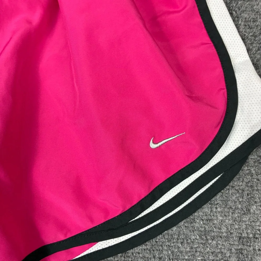 Nike Tempo Running Shorts Pink‎ White Mesh Black Trim Womens W30 Athletic Gym